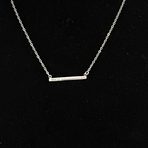Lisa Leonard Sterling Silver Cross Bar Birthstone Necklace - Picture 1 of 7
